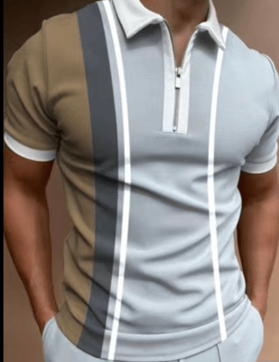 Men's POLO Shirt Printed Short Sleeve T-Shirt Top - Amazitshop