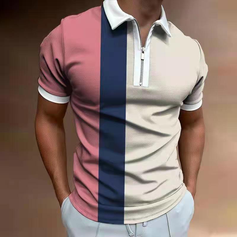 Men's POLO Shirt Printed Short Sleeve T-Shirt Top - Amazitshop