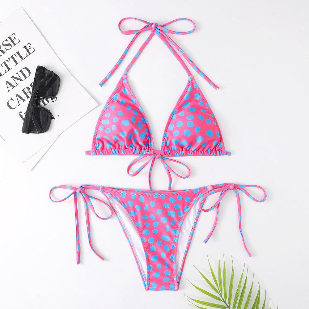 Multicolor Printed Split Swimsuit Bikini - Amazitshop