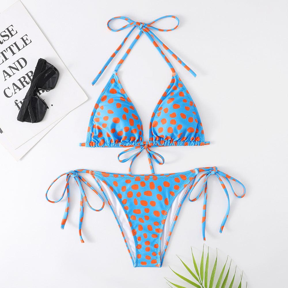 Multicolor Printed Split Swimsuit Bikini - Amazitshop