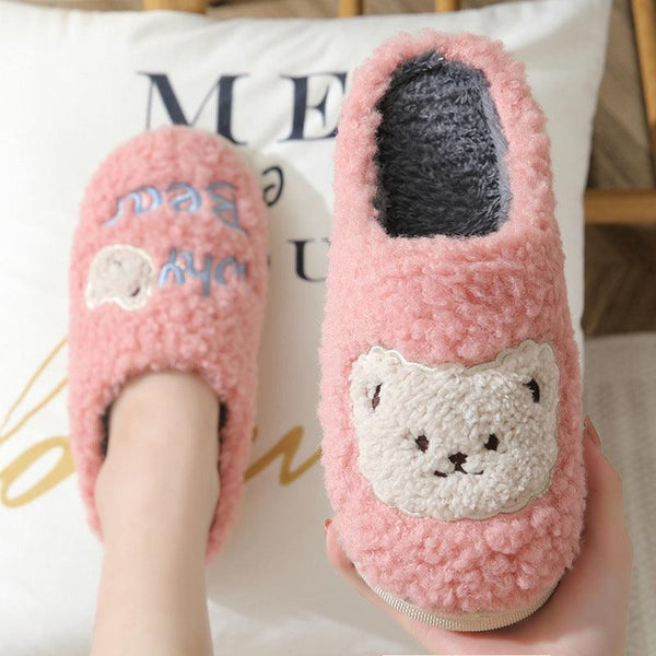 New Bear Slippers Winter Warm House Shoes For Women Couple - Amazitshop