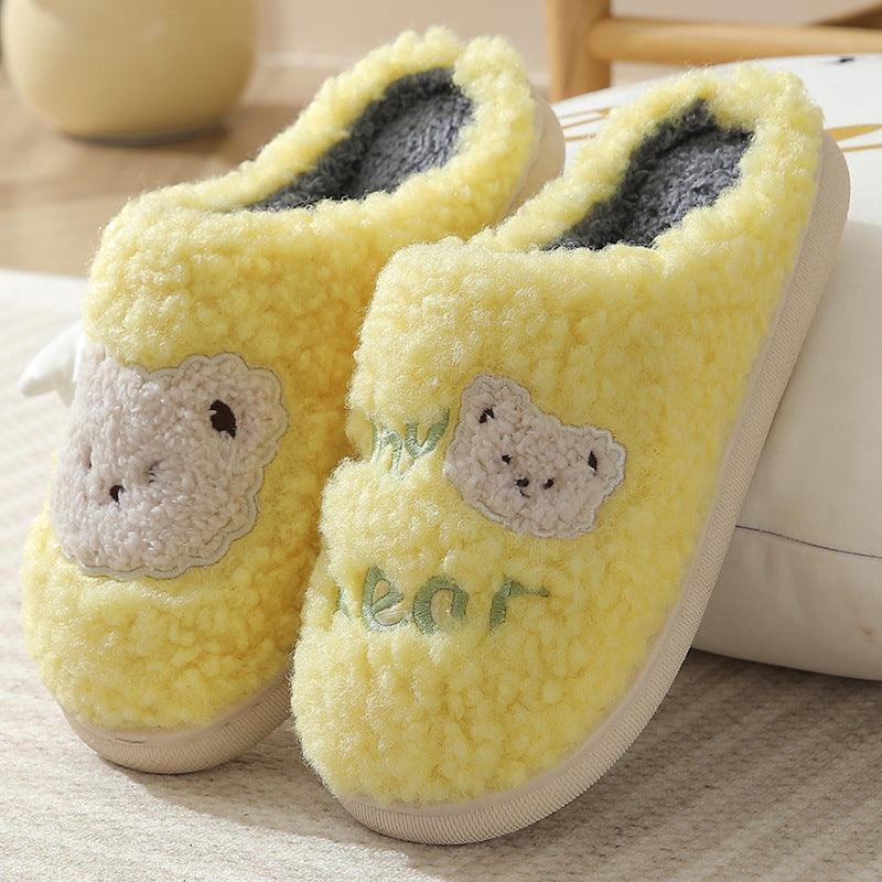 New Bear Slippers Winter Warm House Shoes For Women Couple - Amazitshop