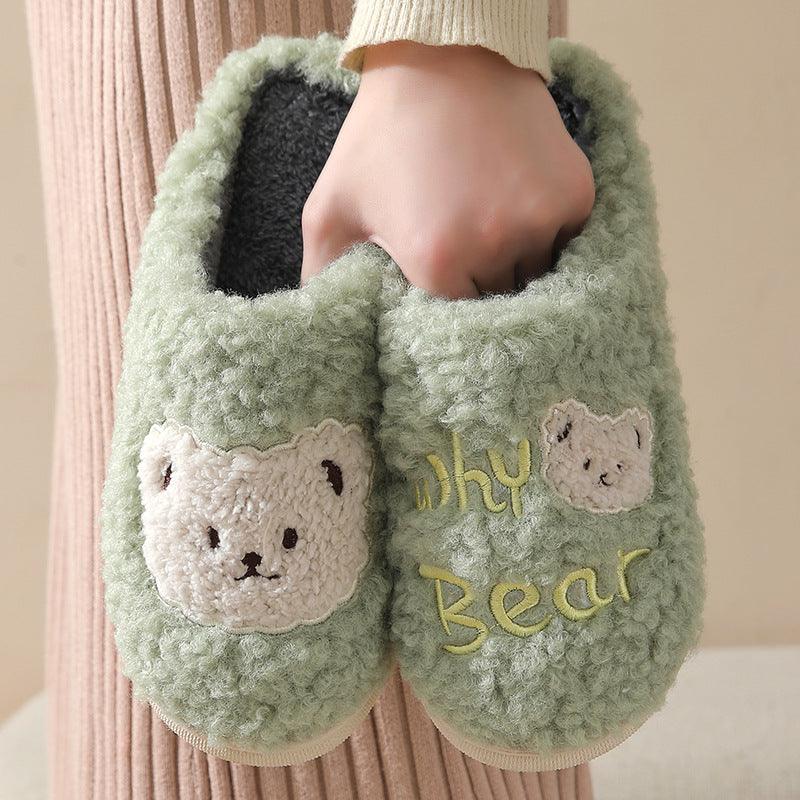 New Bear Slippers Winter Warm House Shoes For Women Couple - Amazitshop