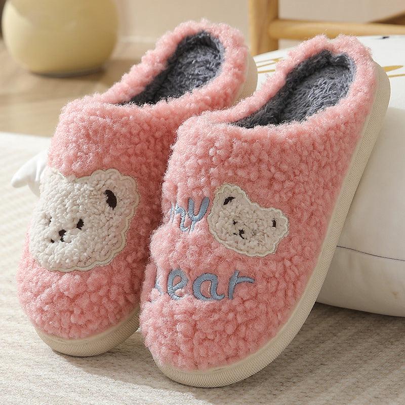 New Bear Slippers Winter Warm House Shoes For Women Couple - Amazitshop