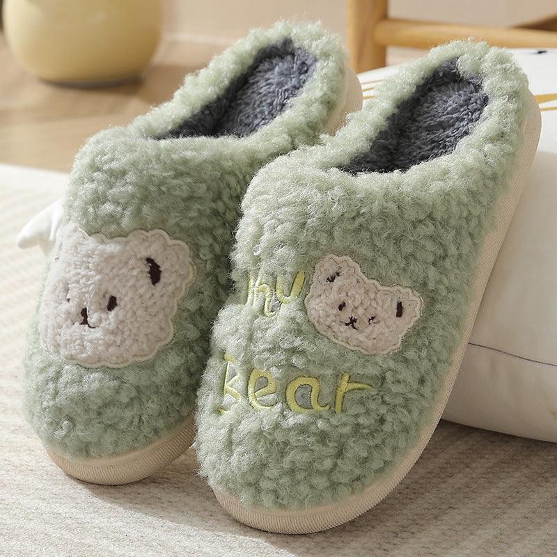 New Bear Slippers Winter Warm House Shoes For Women Couple - Amazitshop