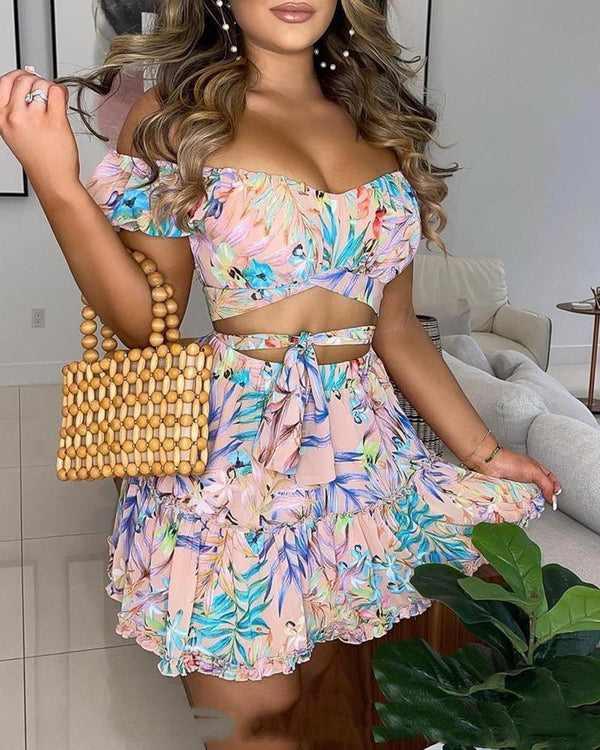 New Women' Floral Print Dress Floral - Amazitshop