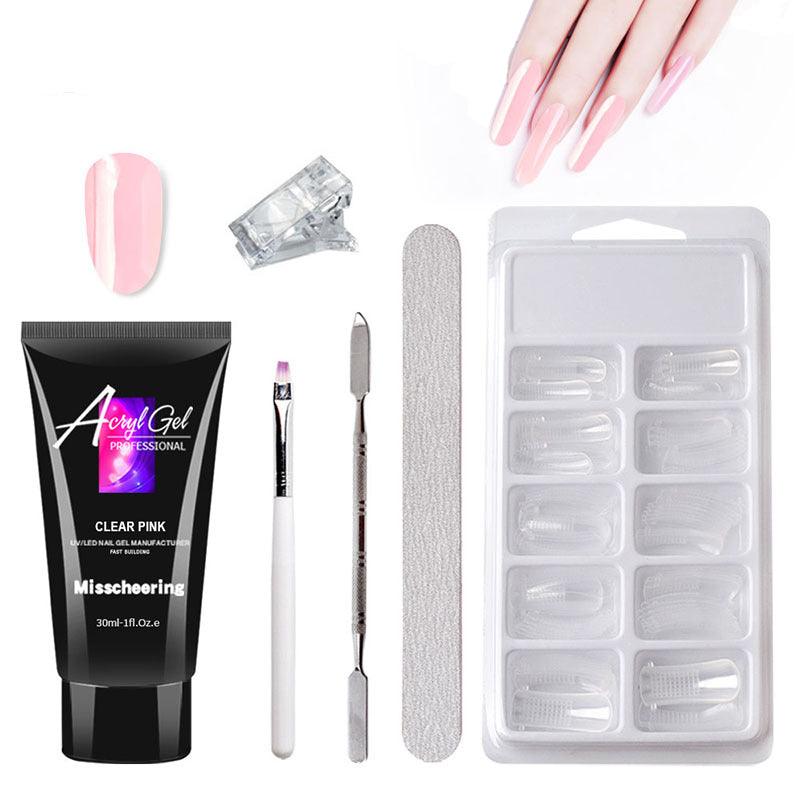 Painless Extension Gel Nail Art Without Paper Holder Quick Model Painless Crystal Gel Set - Amazitshop