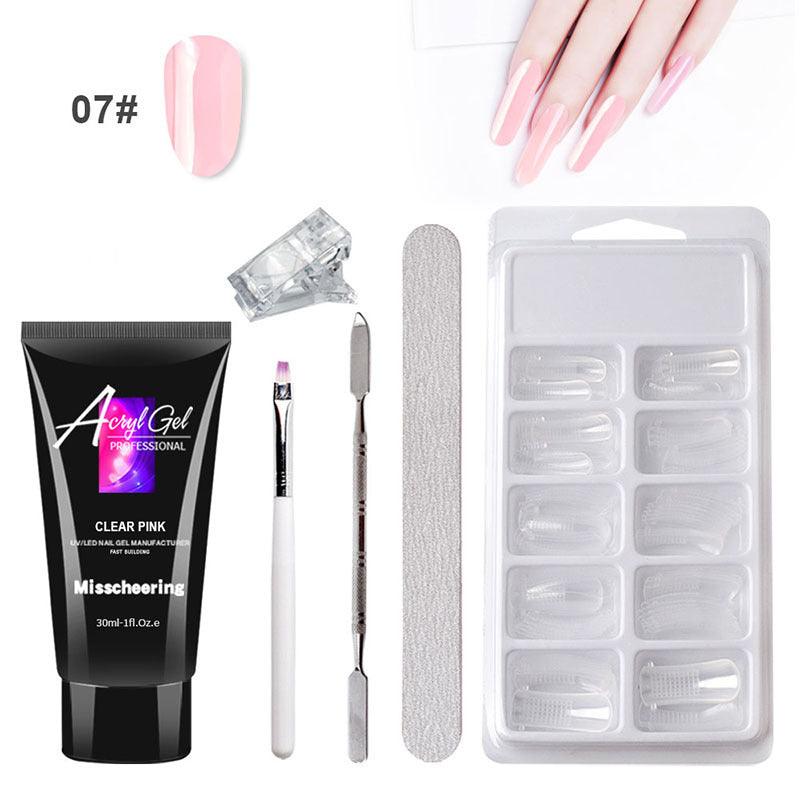 Painless Extension Gel Nail Art Without Paper Holder Quick Model Painless Crystal Gel Set - Amazitshop