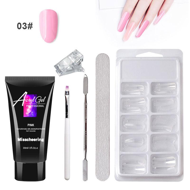 Painless Extension Gel Nail Art Without Paper Holder Quick Model Painless Crystal Gel Set - Amazitshop