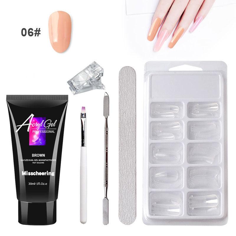 Painless Extension Gel Nail Art Without Paper Holder Quick Model Painless Crystal Gel Set - Amazitshop