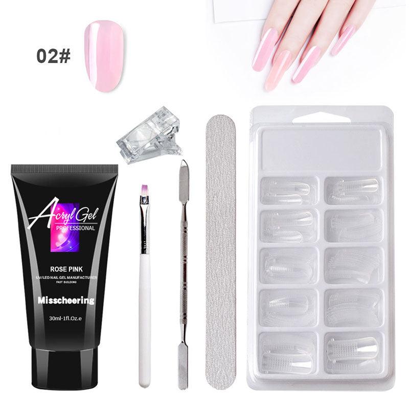 Painless Extension Gel Nail Art Without Paper Holder Quick Model Painless Crystal Gel Set - Amazitshop