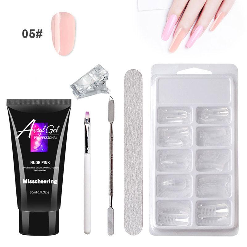 Painless Extension Gel Nail Art Without Paper Holder Quick Model Painless Crystal Gel Set - Amazitshop