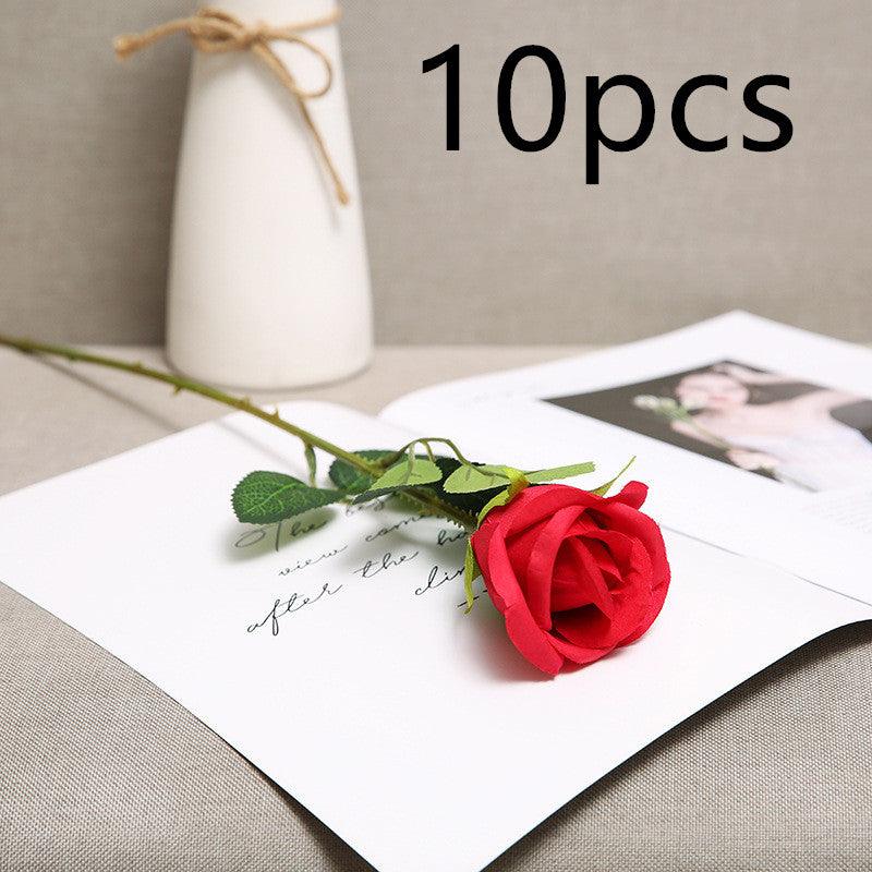 Red Artificial Rose Flowers Living Room Home Decoration Flowers Bouquet - Amazitshop