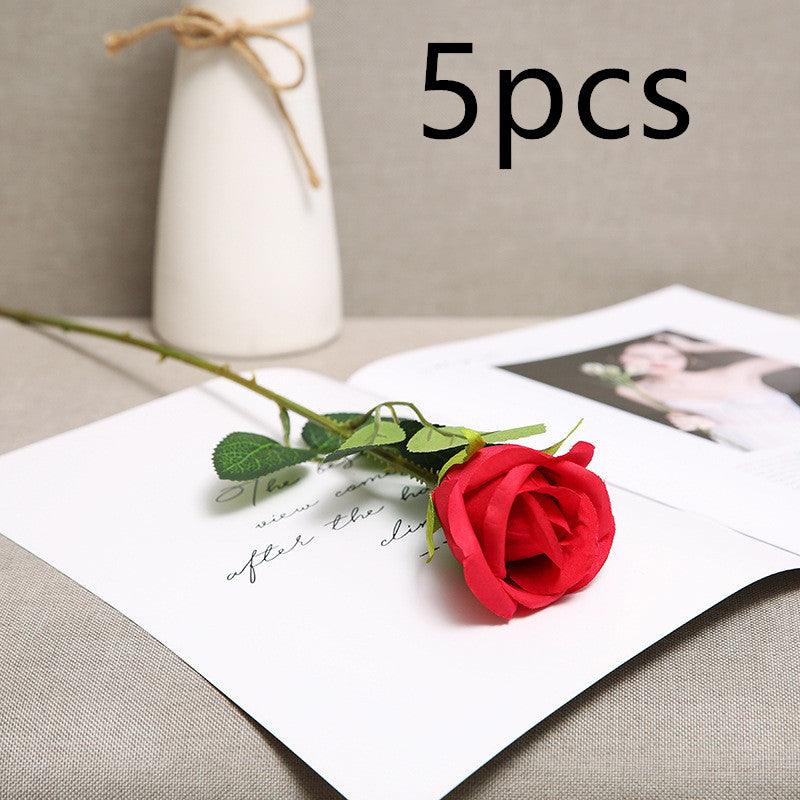 Red Artificial Rose Flowers Living Room Home Decoration Flowers Bouquet - Amazitshop
