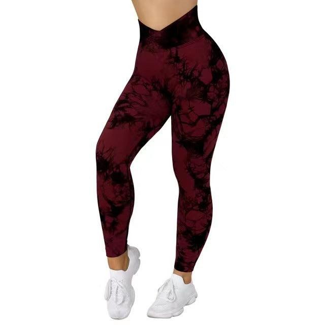Seamless Tie Dye Leggings Women Yoga Pants Push Up Sport Fitness Running Gym Leggings - Amazitshop
