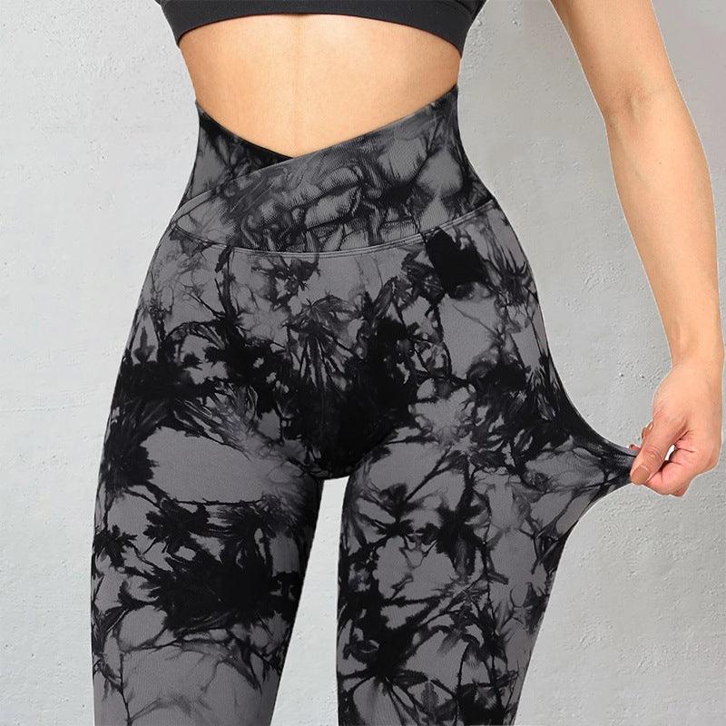 Seamless Tie Dye Leggings Women Yoga Pants Push Up Sport Fitness Running Gym Leggings - Amazitshop