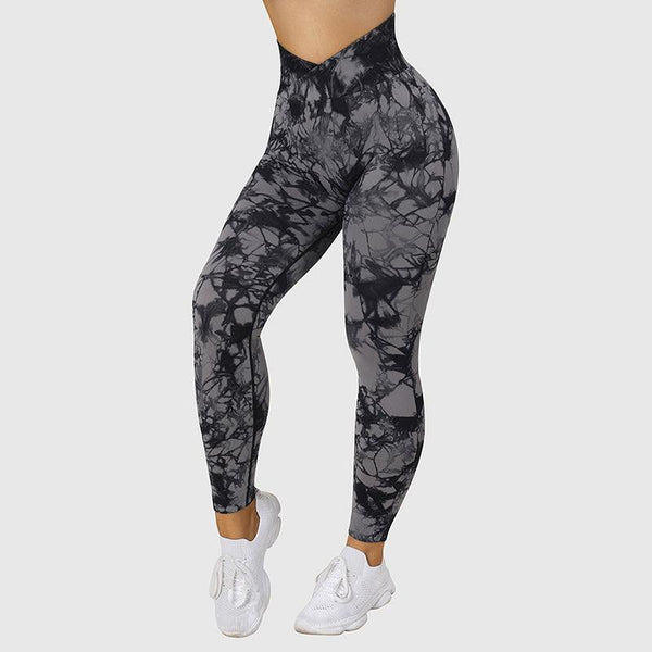 Seamless Tie Dye Leggings Women Yoga Pants Push Up Sport Fitness Running Gym Leggings - Amazitshop