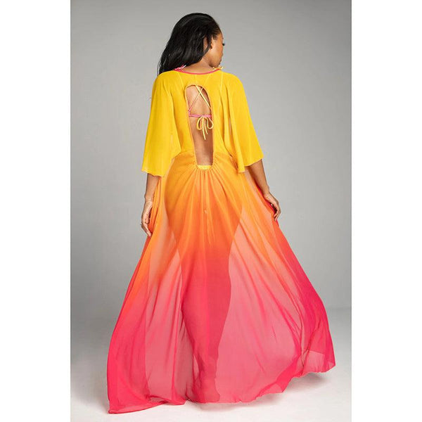 Sexy Gradient Swimwear Bikini Split Swimsuit - Amazitshop