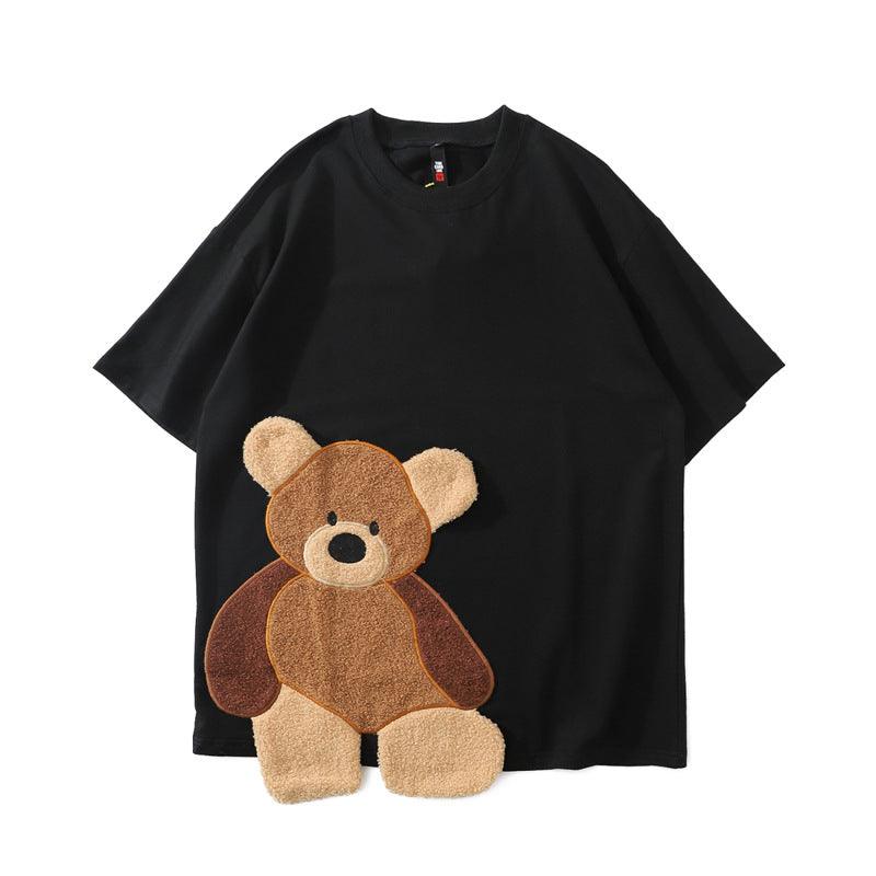 Short Sleeve Bear t-shirt Men's And Women's Cartoon Half Sleeve - Amazitshop