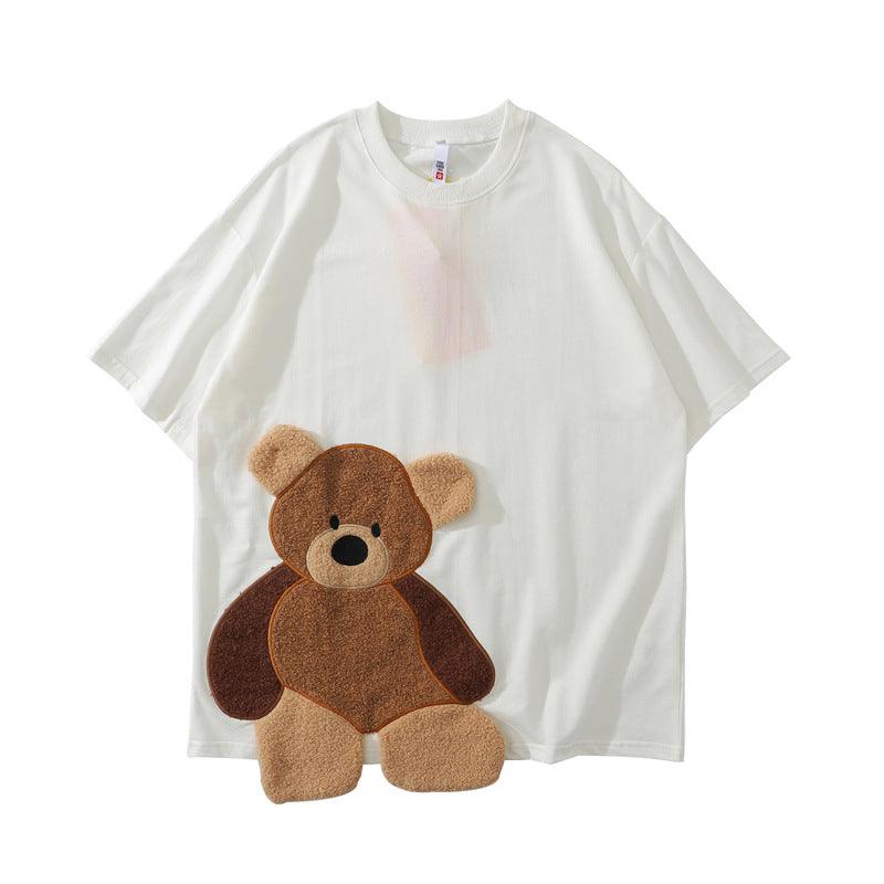Short Sleeve Bear t-shirt Men's And Women's Cartoon Half Sleeve - Amazitshop