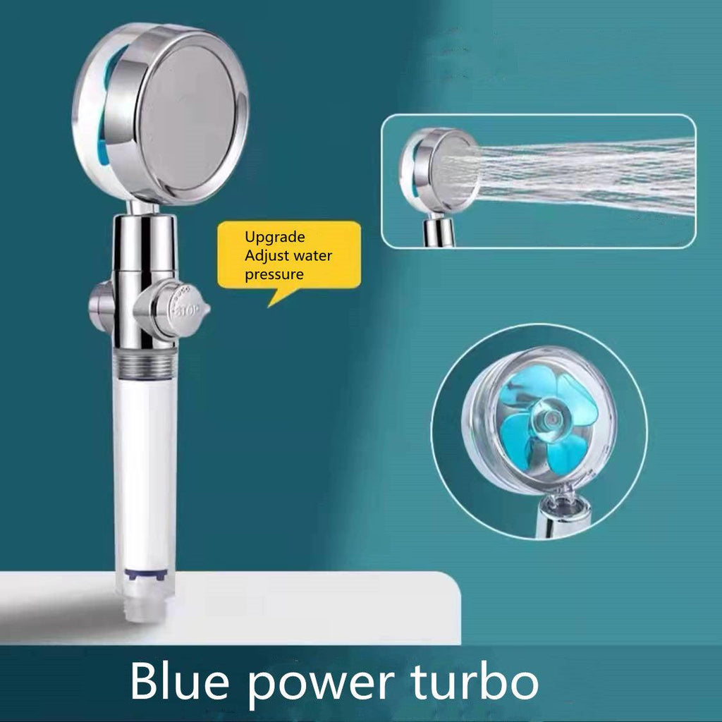 Shower Head Water Saving Flow 360 Degrees Rotating With Small Fan ABS Rain High Pressure Spray Nozzle Bathroom Accessories - Amazitshop