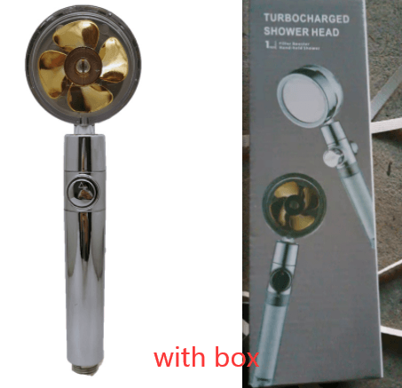 Shower Head Water Saving Flow 360 Degrees Rotating With Small Fan ABS Rain High Pressure Spray Nozzle Bathroom Accessories - Amazitshop