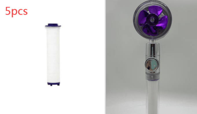 Shower Head Water Saving Flow 360 Degrees Rotating With Small Fan ABS Rain High Pressure Spray Nozzle Bathroom Accessories - Amazitshop