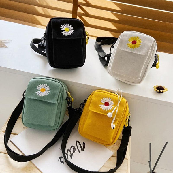 Single Shoulder Fashion Daisy Canvas Messenger Bag - Amazitshop