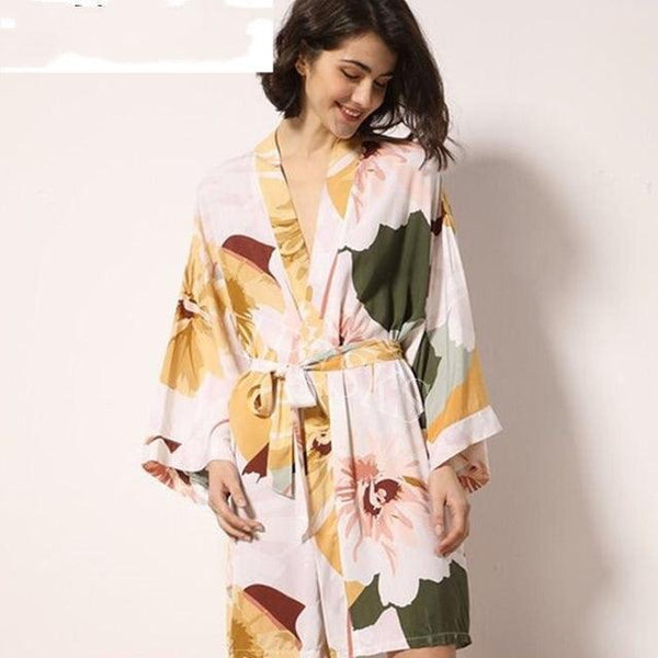 Sleepwear Robe Spring Thin Cotton - silk Women - Amazitshop