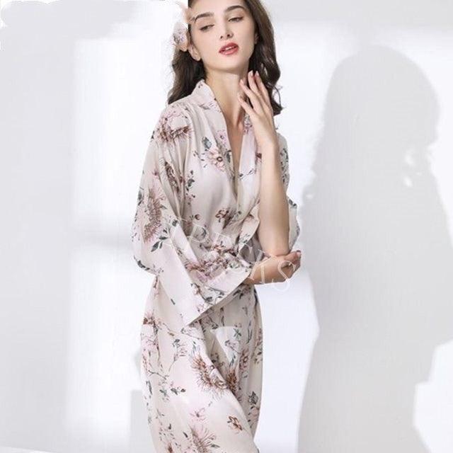 Sleepwear Robe Spring Thin Cotton - silk Women - Amazitshop