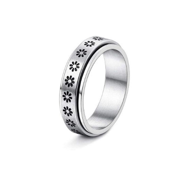 Stainless Steel Rotatable Spinner Ring Moon Stars Relieve Anxiety Rings - Amazitshop