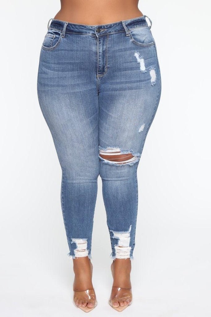 Stretch Ripped Women Plus Size Jeans Plus Size Jeans - Amazitshop