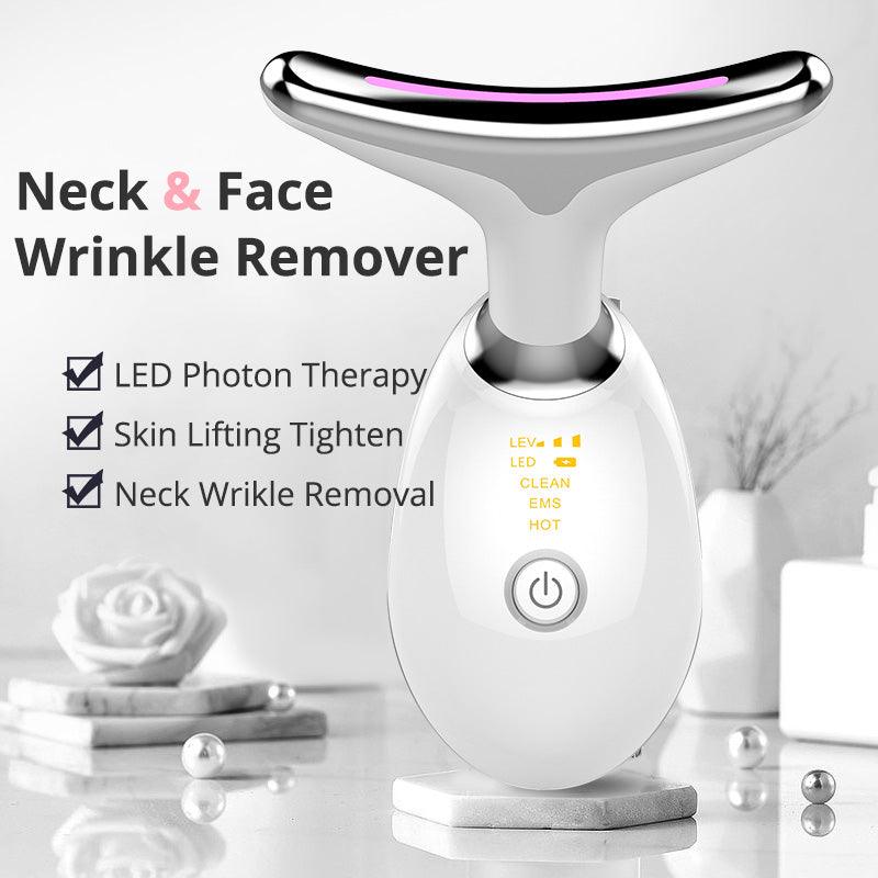Thermal Neck Lifting And Tighten Massager Electric Microcurrent Wrinkle Remover LED Photon Face Beauty Device For Woman - Amazitshop