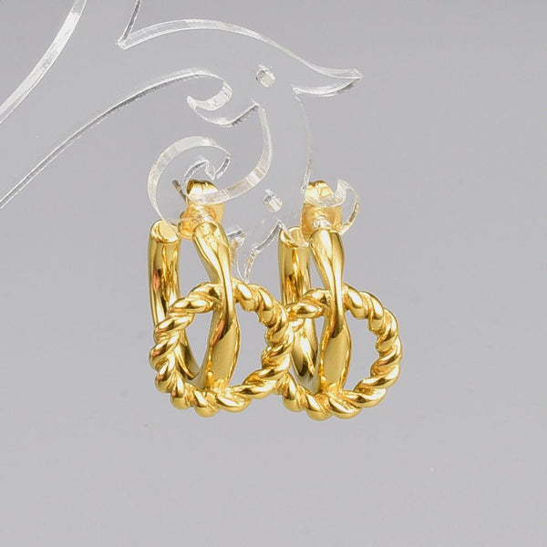 Twist Double Wire Titanium Earrings - Amazitshop