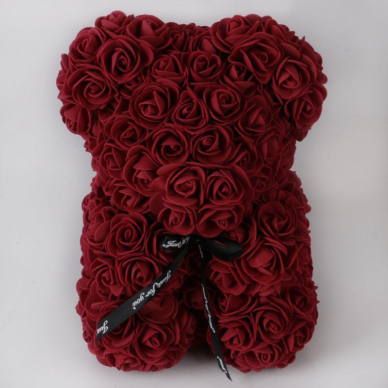 Valentine's Day Best Gift Rose Bear Eternal Flower Rose Teddy Bear 25cm - Amazitshop