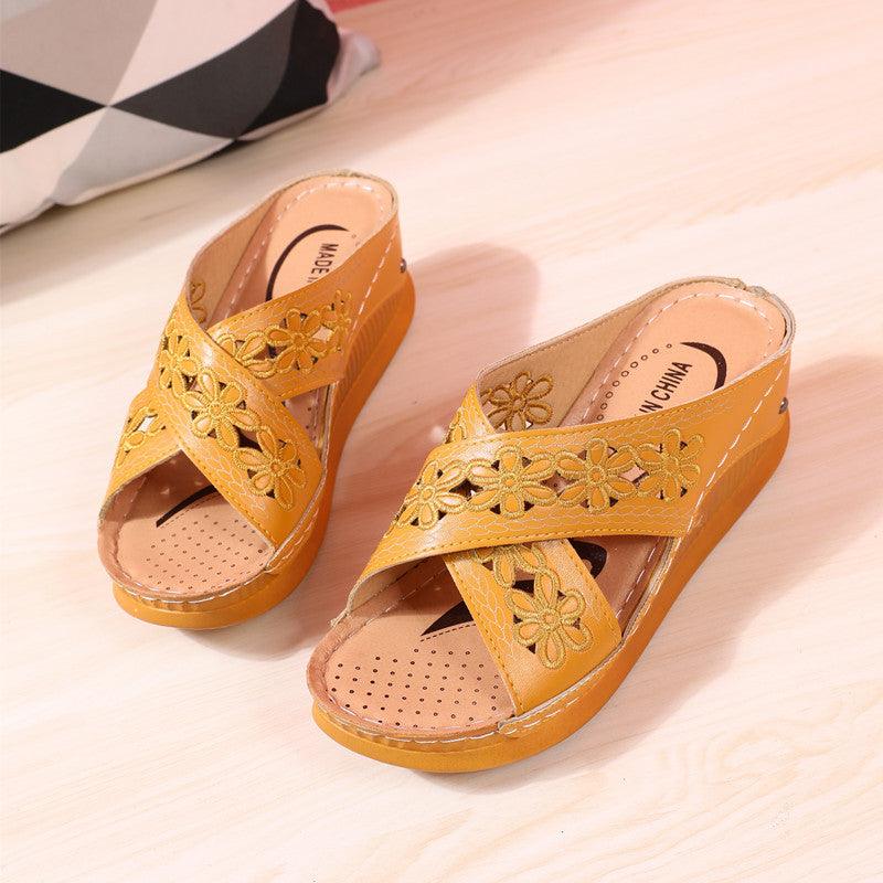 Wear Lightweight Hollow Cross Slippers For Women - Amazitshop