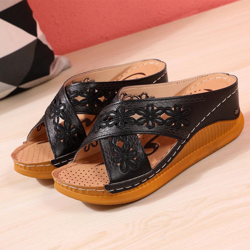 Wear Lightweight Hollow Cross Slippers For Women - Amazitshop