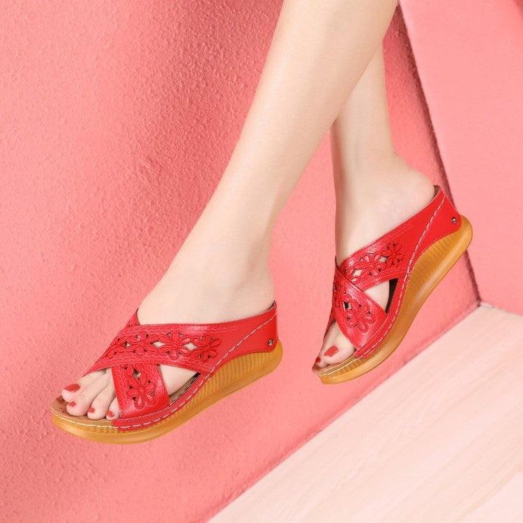 Wear Lightweight Hollow Cross Slippers For Women - Amazitshop