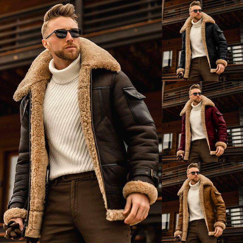 Winter Jacket Mens Military Fleece Warm Jackets Male Fur Collar Coats Army Tactical Jacket - Amazitshop