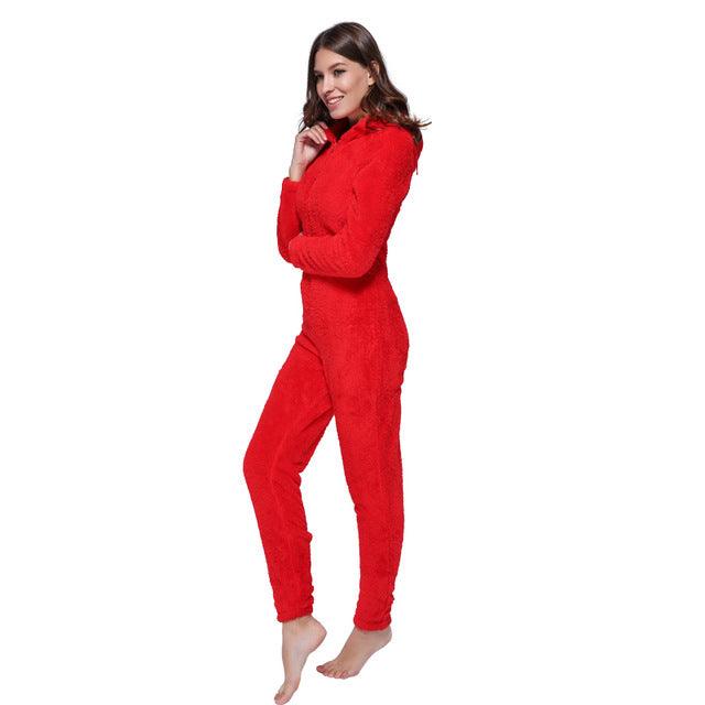 Winter Warm Pyjamas Fluffy Jumpsuits Sleepwear - Amazitshop