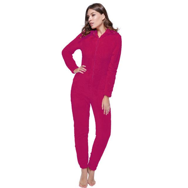 Winter Warm Pyjamas Fluffy Jumpsuits Sleepwear - Amazitshop