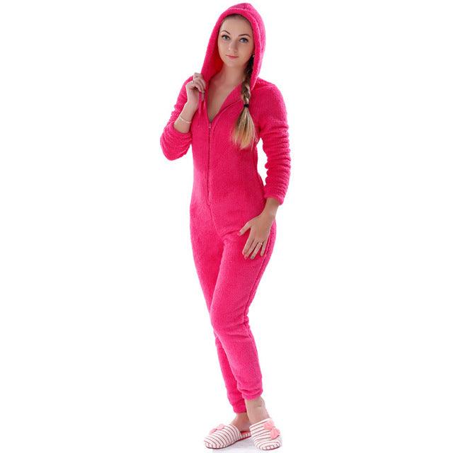 Winter Warm Pyjamas Fluffy Jumpsuits Sleepwear - Amazitshop