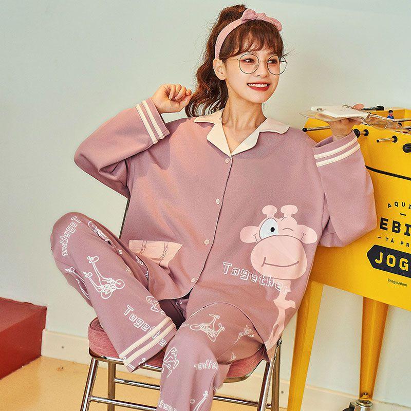 Women Autumn And Winter Cartoon Pajamas - Amazitshop