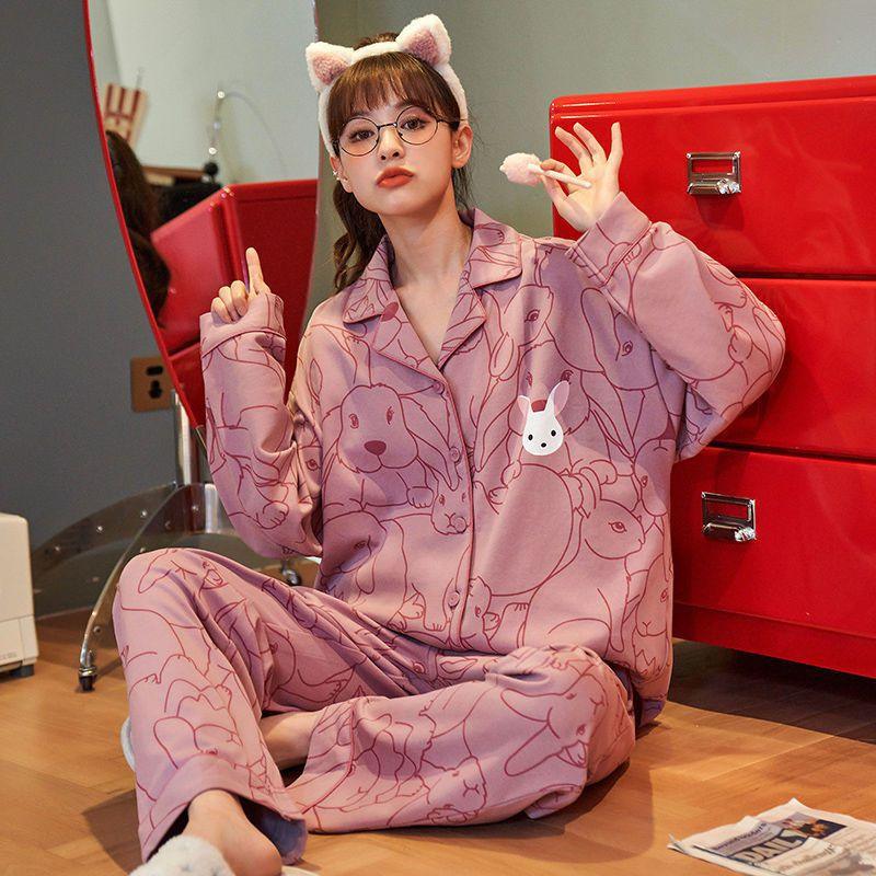 Women Autumn And Winter Cartoon Pajamas - Amazitshop