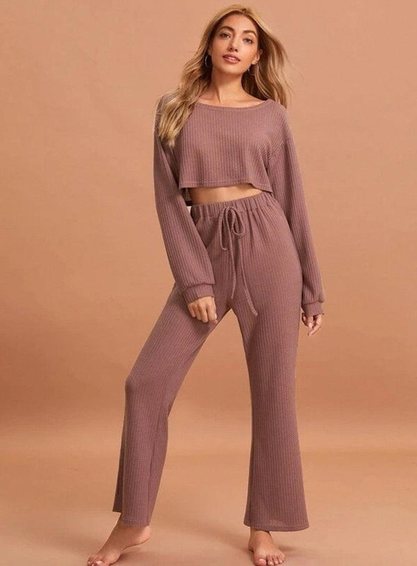 Women Autumn And Winter New Home Wear Casual Wear Two - piece Suit - Amazitshop