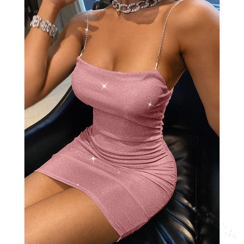 Women Fashion Spaghetti Strap Mini Dress Slip Dress Women Sexy - Amazitshop