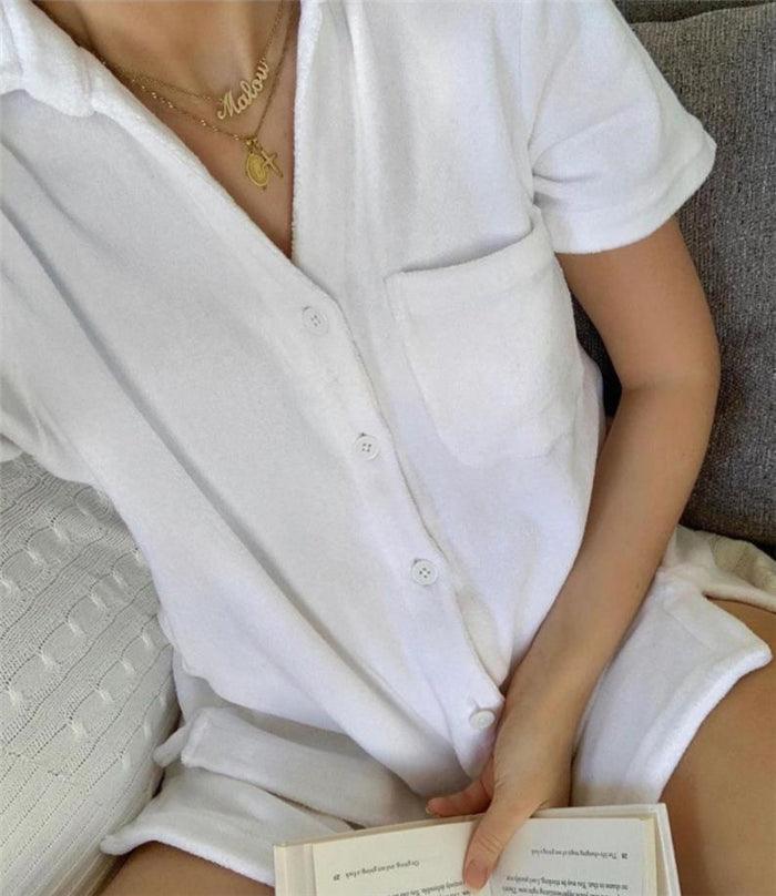 Women Home Service Two - Piece Suit Pajama Suit - Amazitshop