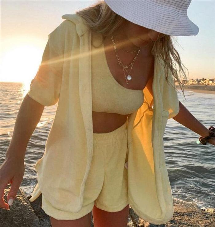 Women Home Service Two - Piece Suit Pajama Suit - Amazitshop