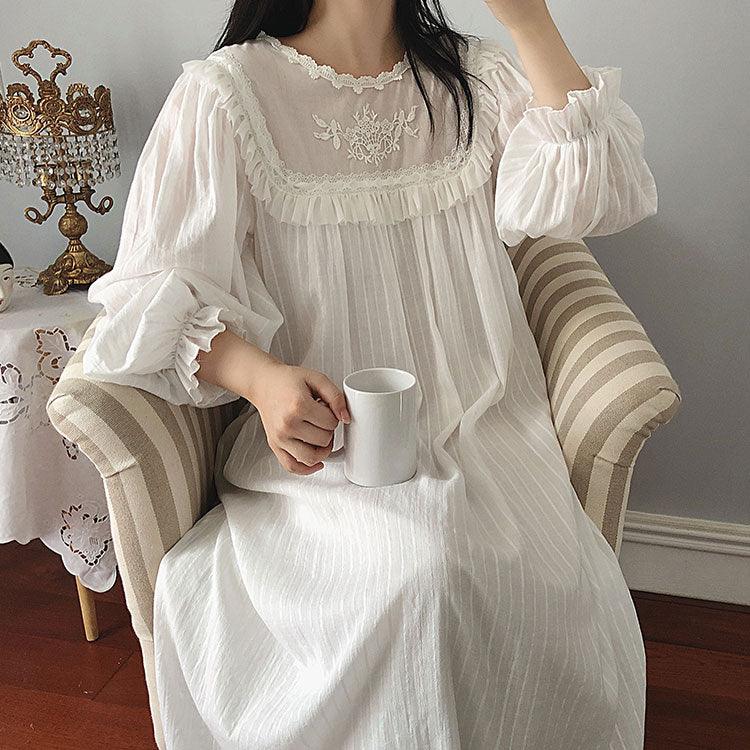 Women Pure cotton lace nightdress - Amazitshop