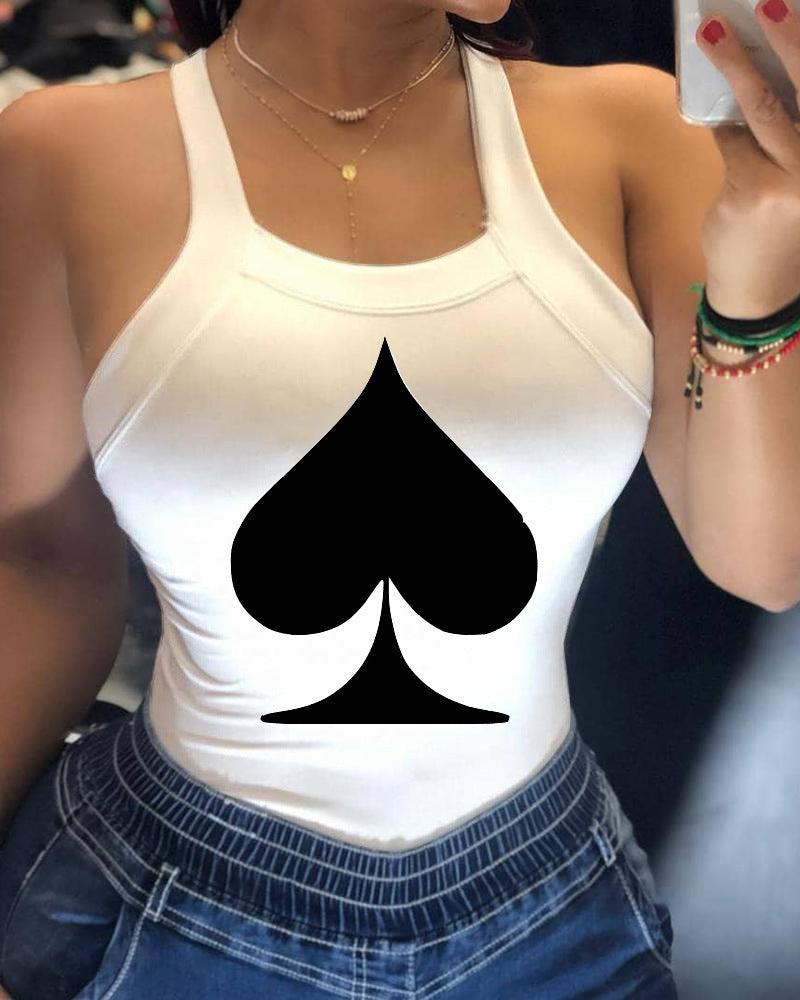 Women Sexy strap print T-shirt - Amazitshop